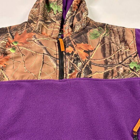 ~~Trail Crest Fleece Jacket Women’s XL Camo Purple Pockets 1/4 Zip - Picture 2 of 5